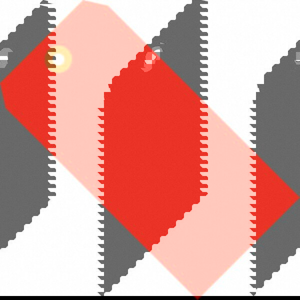 Blank Tag: 5-3/4'' High, Fluorescent Red, Synthetic Paper